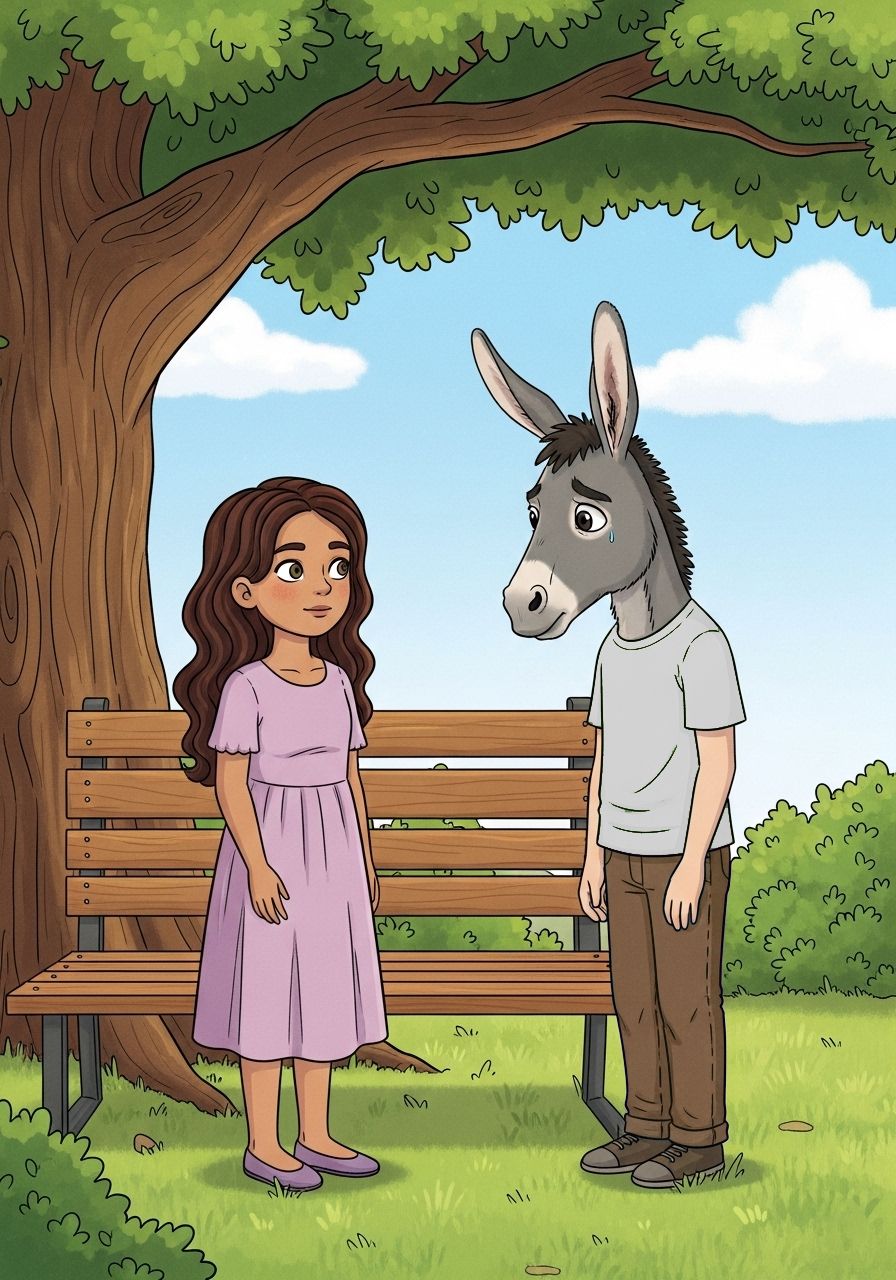 Ilustração do livro: Beatriz acolhe um colega excluído no parque